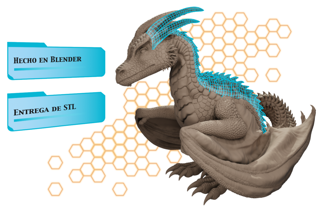 dragon wireframe 3D